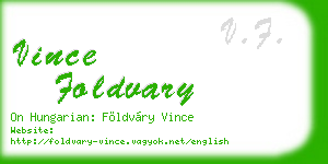 vince foldvary business card