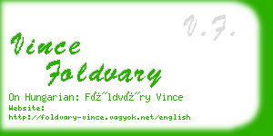 vince foldvary business card